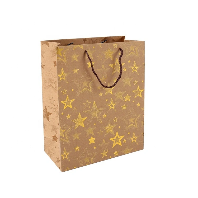 Sacs en papier Kraft colorés à impression personnalisée, vente en gros, respectueux de l'environnement, avec poignées, vente en gros, 2019 2