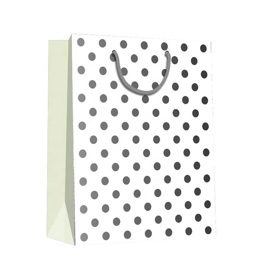 2019 Top Quality Reusable Gray Circle Handmade Simple Design Lady Shopping Paper Gift Bags 1