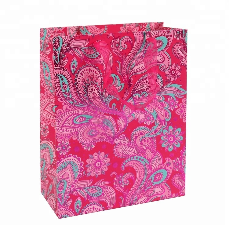 2019 High Quality Eco-friendly Handmade Printed Colorful Shopping Bags Paper Gift Bag With Handles 1