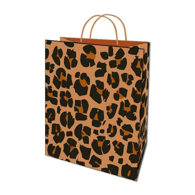 Hot Sale Leopard Print Design Fashion Eco-friendly Luxury Shopping Paper Gift Bags With Handles 1