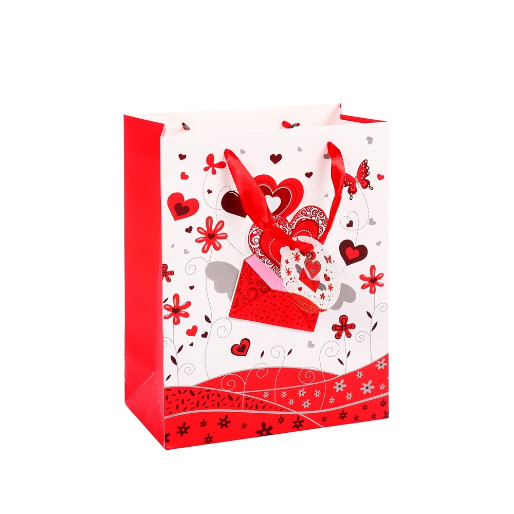 Environmental Durable Custom Festive Printed Red Party Paper Gift Bag With Logo Printing 1