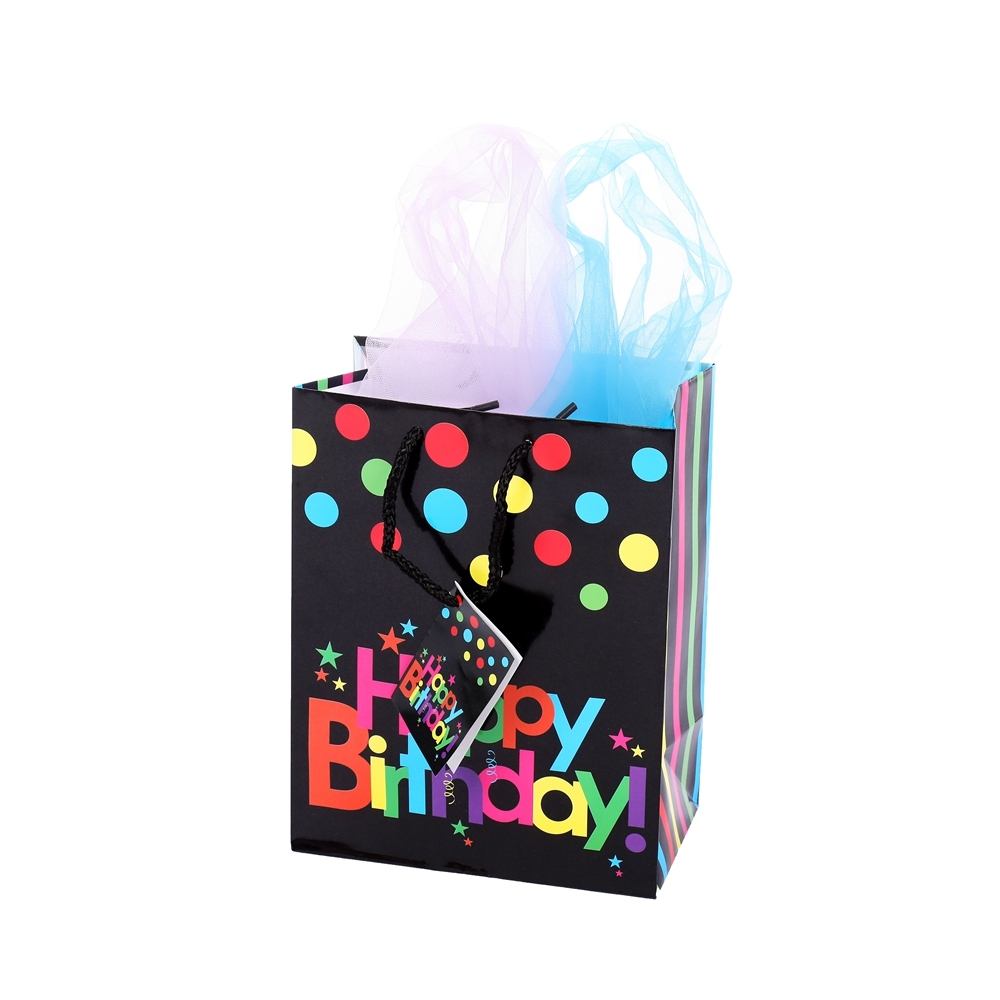 Custom Printed Good Quality Colorful Handmade Birthday Gift Paper Bag With Handle 1