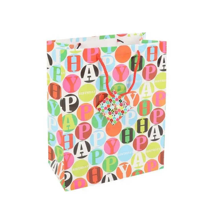 Bolsa de papel duradera respetuosa con el medio ambiente plegable impresa con logotipo personalizado de lujo para compras de regalos 1