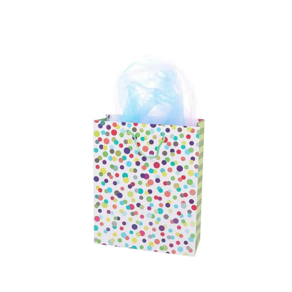 New Design Colorful Dots Romantic Birthday Craft Paper Gifts Bags With Handles Printed Bags 1