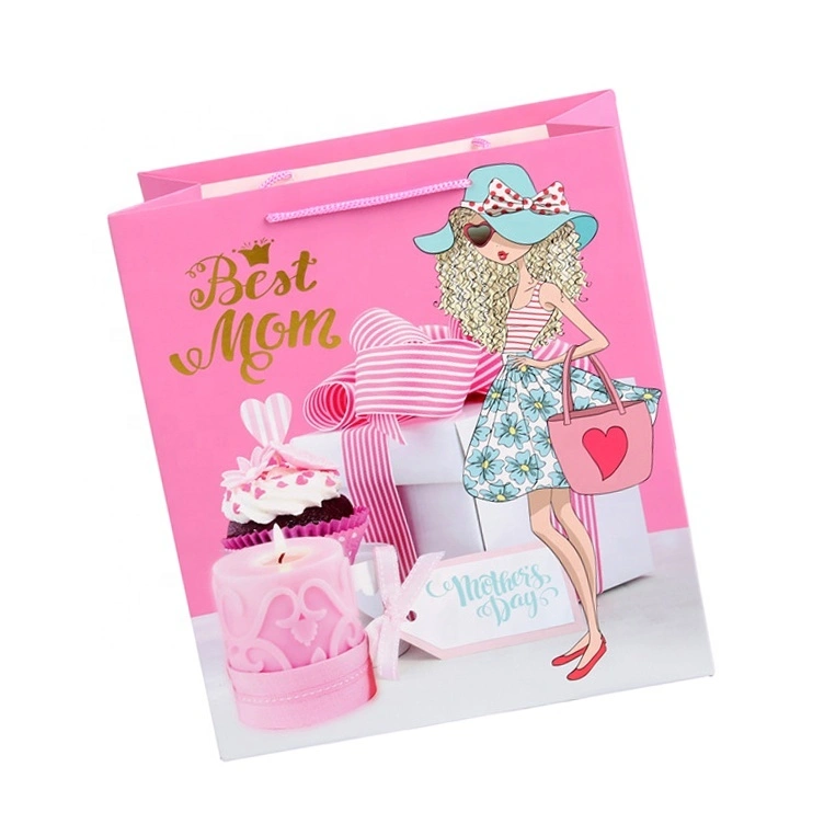 Confezione regalo fantasia ecologica colorata personalizzata all'ingrosso per la festa della mamma, borse di ringraziamento con fiori stampati 1