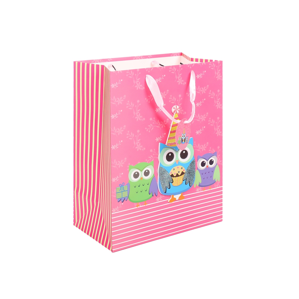 2019 Luxury Foldable Colorful Handmade Pink Wine Gift Package Paper Gift Bag With Handle 1