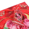 Bolsos de compras florales rojos plegables del regalo del diseño elegante festivo de lujo con las manijas 4