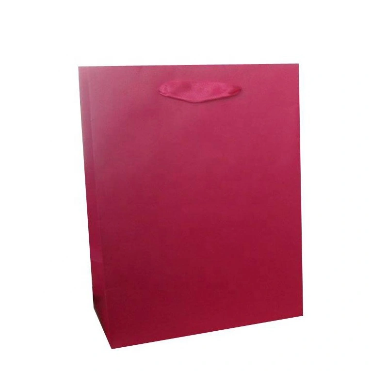 Sac de papier de cadeau d'emballage de bouteille de vin rouge brillant imprimé par coutume durable de luxe avec la poignée de corde 1