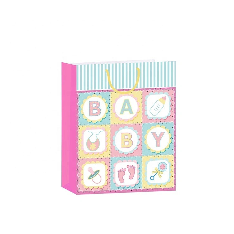 Mini bolsas de papel Kraft de regalo para bebé, cuadradas, coloridas, respetuosas con el medio ambiente, chinas 3