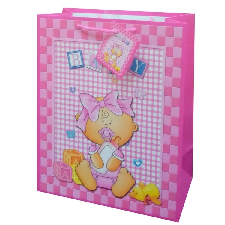 Sacchetto regalo di carta per imballaggio natalizio dal design speciale promozionale con fondo quadrato per bambini 4