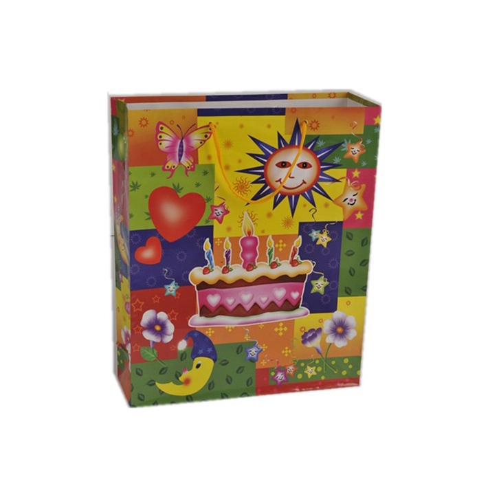 Custom Eco-friendly Fashional Fancy Printing Cartoon Shopping Store Paper Bags With Rope Handles 1
