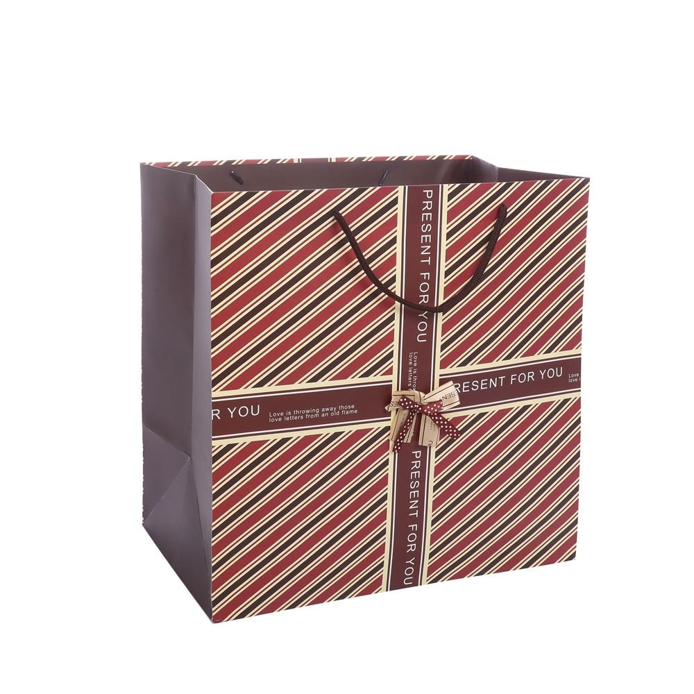 Sacs de courses en gros, sac en papier imprimé coloré marron, prix bon marché, sac cadeaux, sac en papier de Production pour anniversaire 2