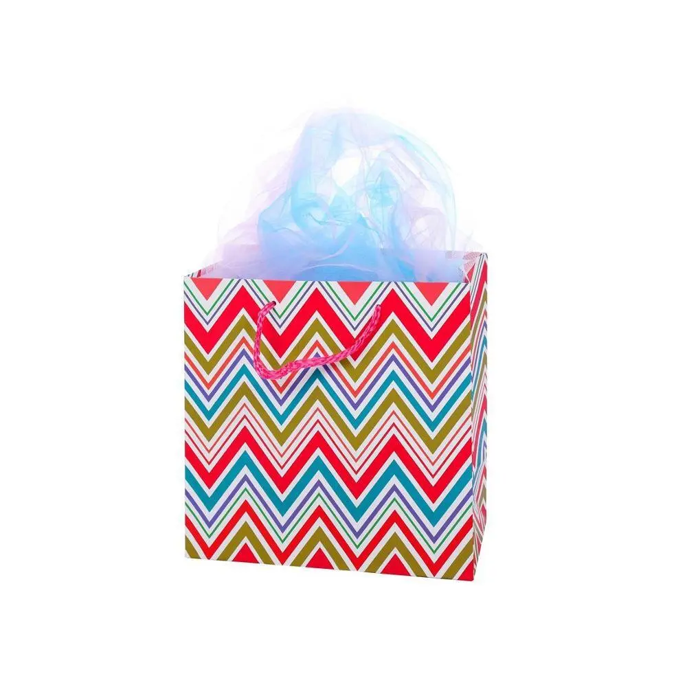 Sac à provisions coloré pliable durable qui respecte l'environnement de luxe de papier avec la poignée de corde 1