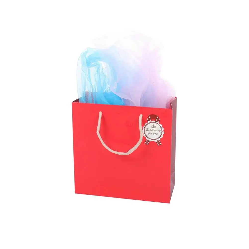 The Latest Design Reusable Durable Fashional Folding Red Paper Shopping Bags 1