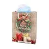 Bolsa de papel de compras de moda de bolsa de papel de regalo de puerta de Navidad Kraft resistente al desgaste con impresión de logotipo personalizado 2