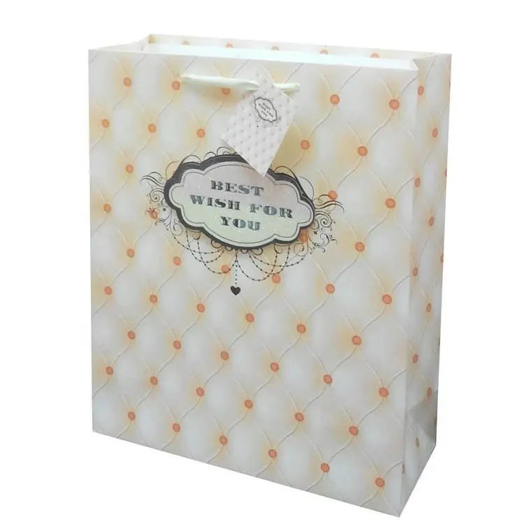 Bolsa de papel navideña de fondo cuadrado resistente contratada de nuevo diseño con carácter 2