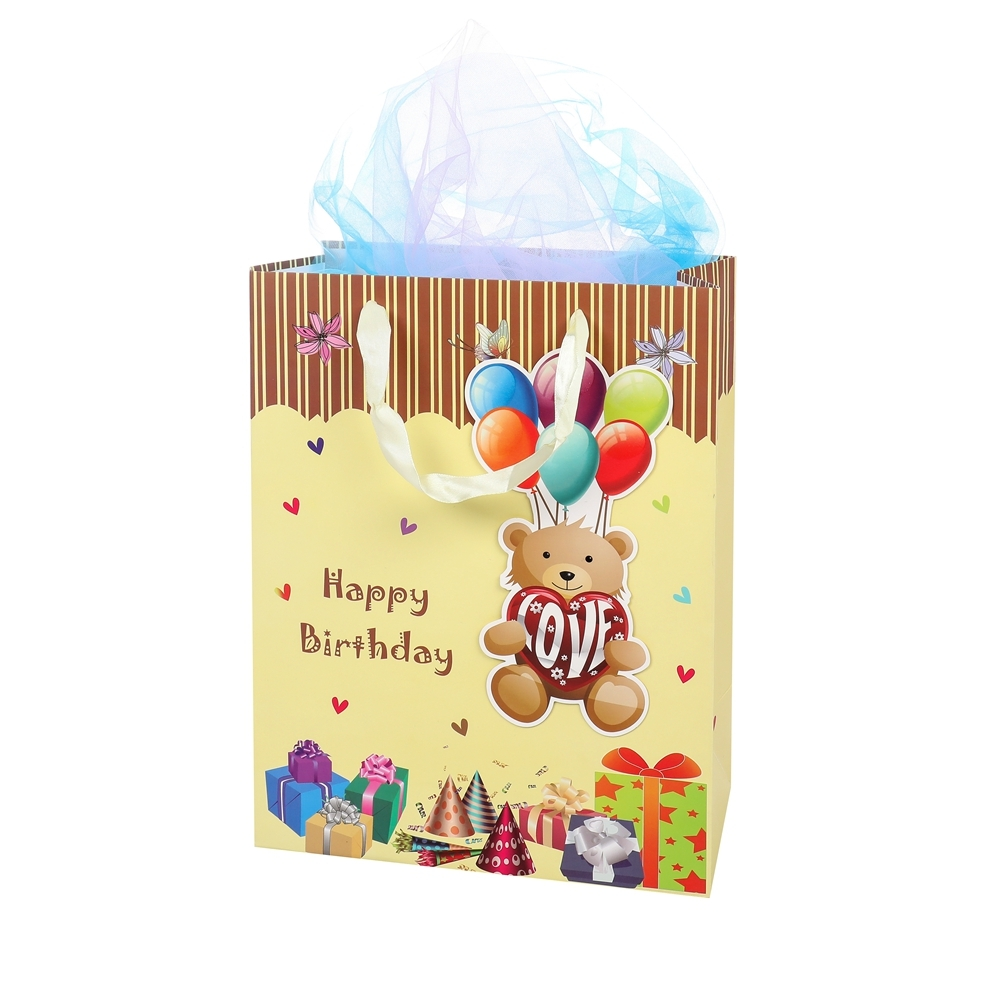 Sacchetti regalo in carta fantasia per feste di compleanno per bambini stampati con cartoni animati personalizzati con manici in corda 2