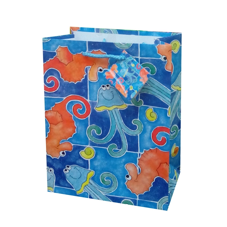 Wholesale Fancy Eco-friendly Rectangular Bottom Foldable Shopping Tote Paper Bags With Custom Logo Printed 1