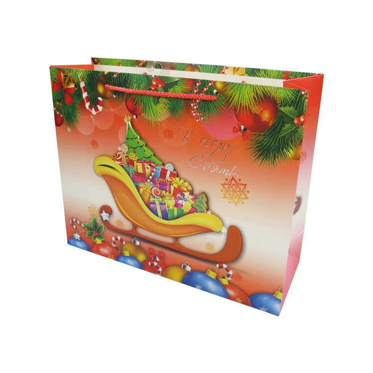 Promotional professional made paper gift bag low cost christmas gift paper bag 1