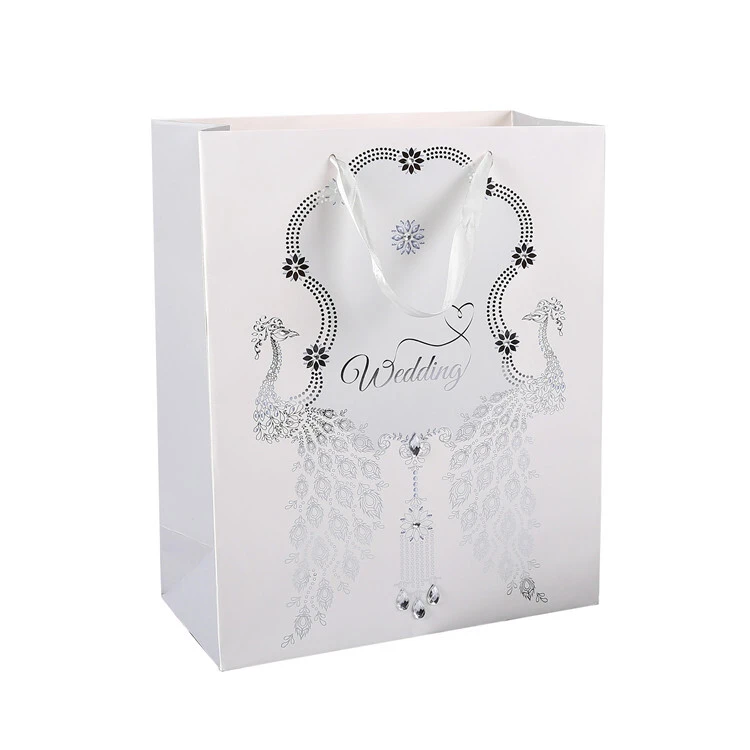 Wholesale Eco-friendly High Quality Luxury Printing Square Standard White Art Paper Bag 1