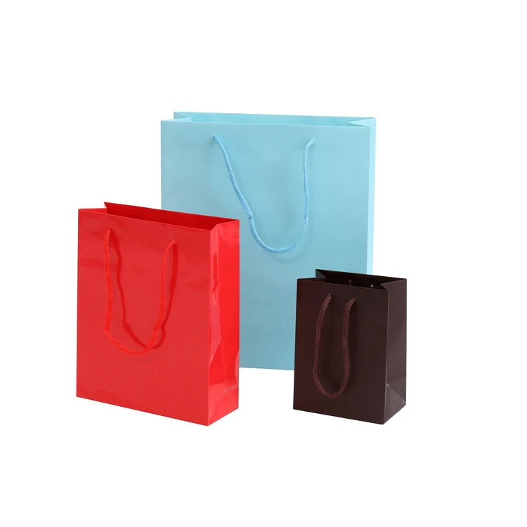 Sacs de décoration en papier coloré personnalisés en usine de haute qualité avec poignées 3