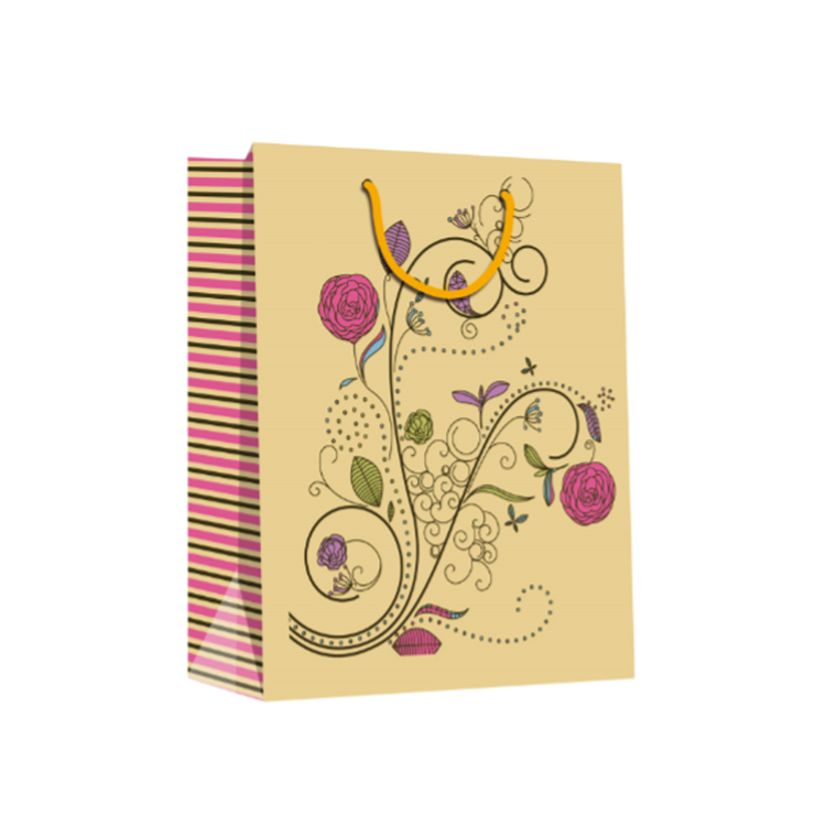 Custom Printed Rectangle Bottom Durable Shopping Party Paper Bags With Handle 5