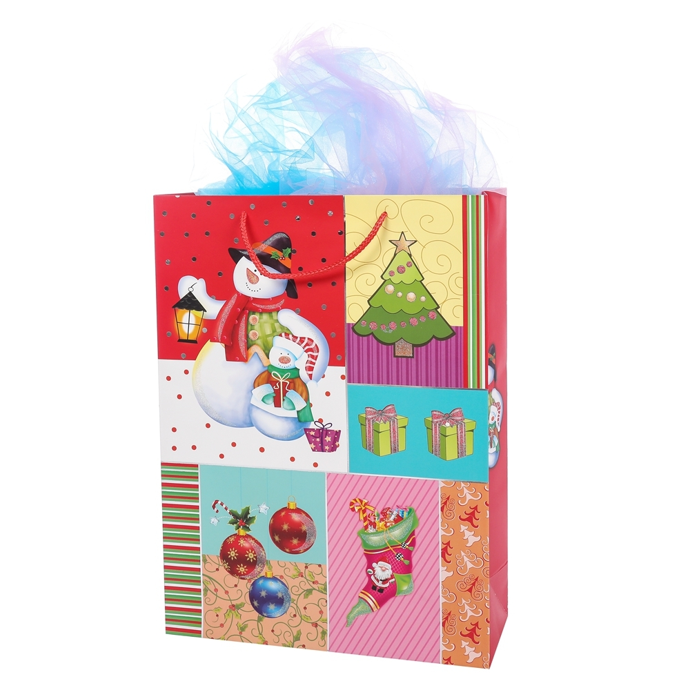 Sacs cadeaux en papier de noël personnalisés rouges mignons, Design avec poignée, Mini petite taille, offre spéciale 1