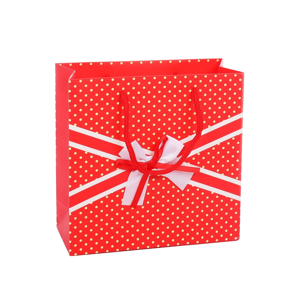 Sac de papier rouge de cadeau de Noël fait main imprimé personnalisé recyclé de bonne qualité 1