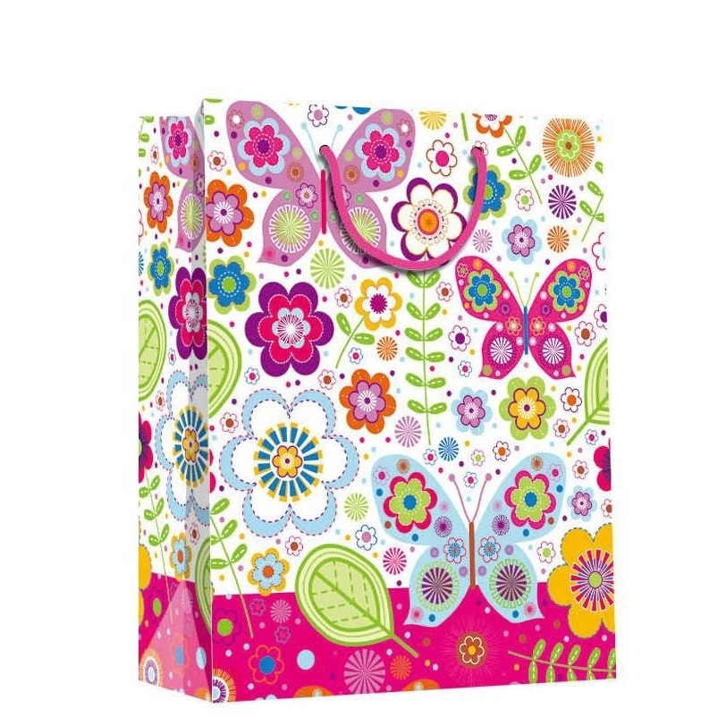 Jialan Empaque bolsas de papel azules a granel con asas para embalaje de regalos navideños 1