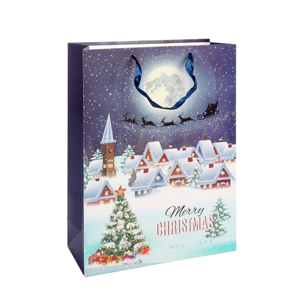 Hot Product Recyclable Customized Colorful Christmas Present Shopping Craft Gift Paper Bag 1