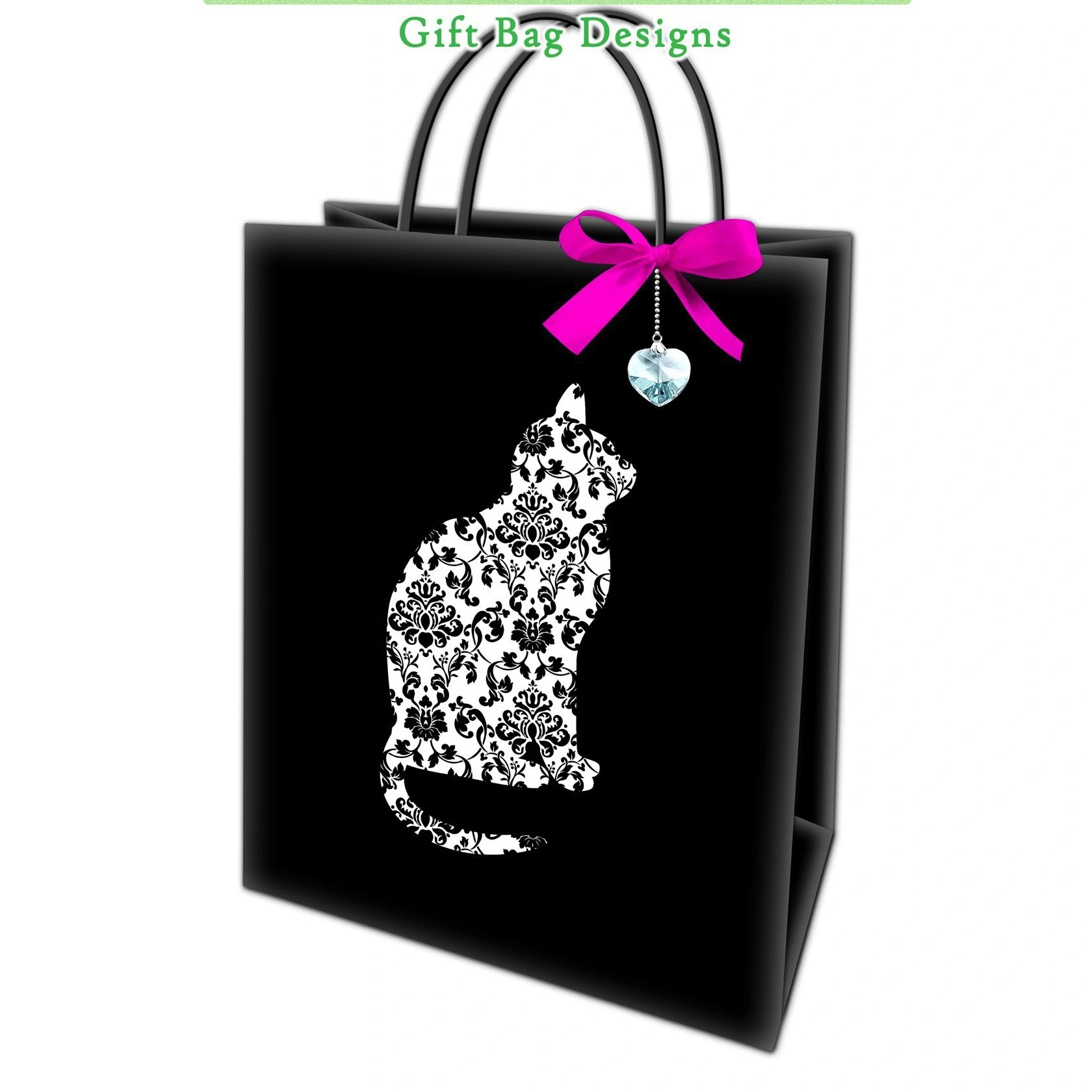 New Design Strong High Quality Blue Bowknot Customized Printed Square Cute Paper Bags 2