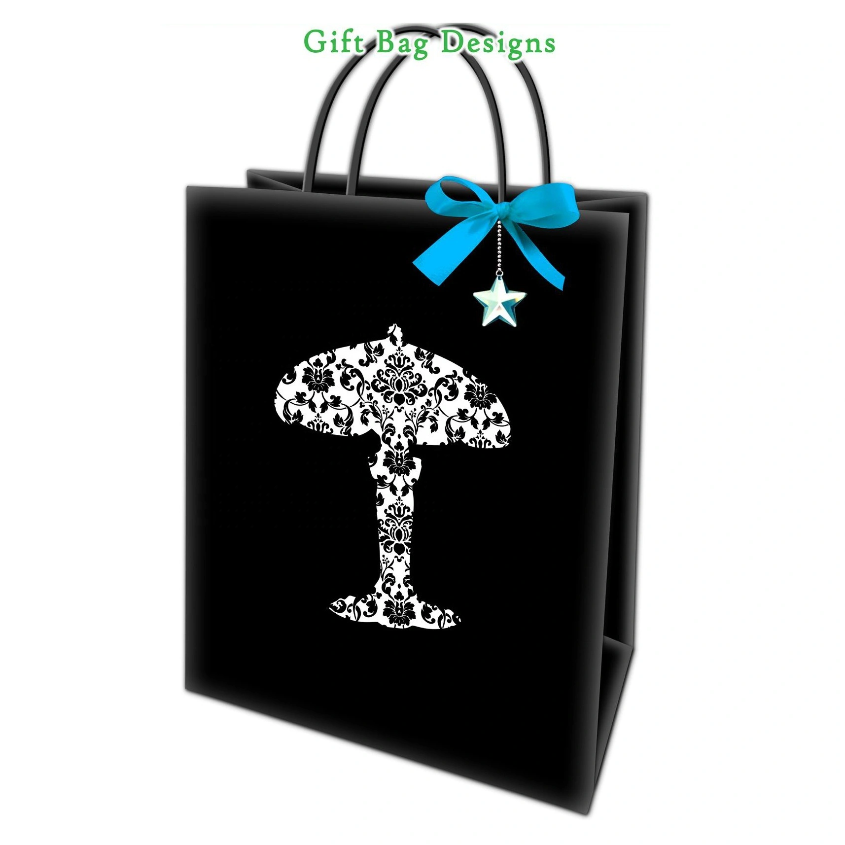 New Design Strong High Quality Blue Bowknot Customized Printed Square Cute Paper Bags 4