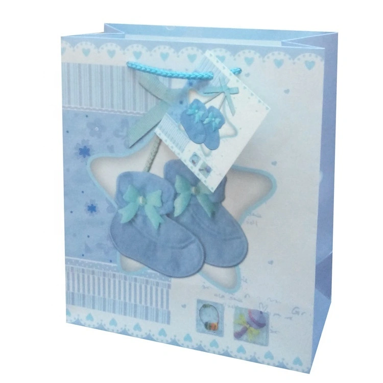 Sacchetti regalo in carta per stampa offset ecologici blu intenso di diversi colori classici per la festa di compleanno 3
