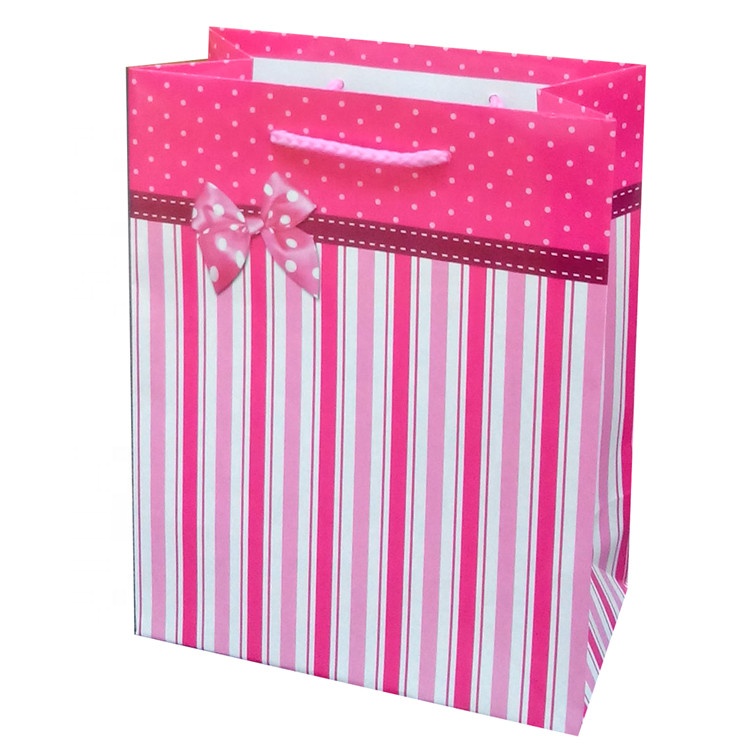 Hot Sale Rectangle Printing Rose White Kraft Paper Bags Grocery Bags For Shopping 3