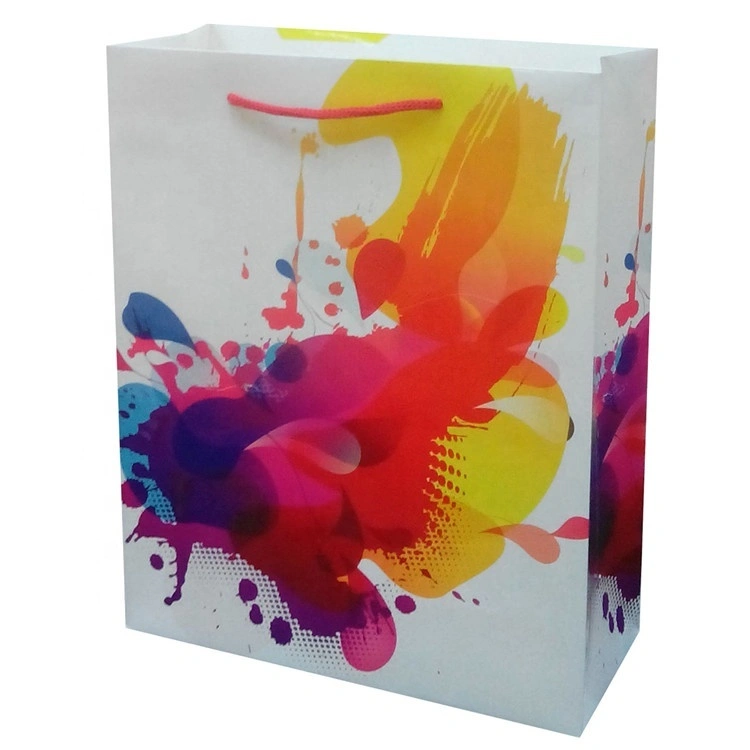 Hot Sale Reusable Durable Handmade Colorful Kraft Christmas Paper Bag With Handles 1