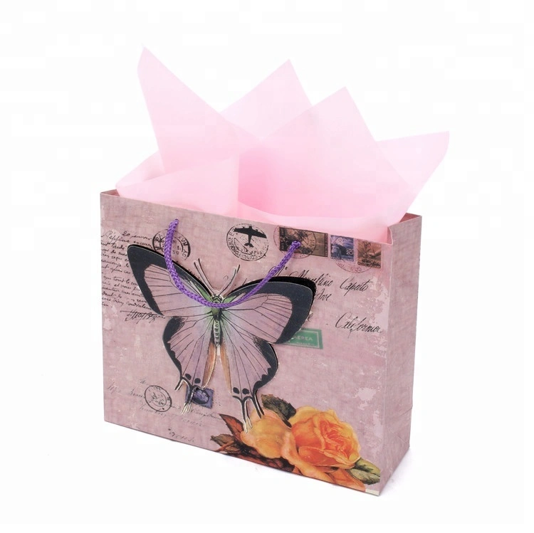 2019 New Design Recycle Custom 3D Print Paper Gift Bag With PP Rope Handle 1