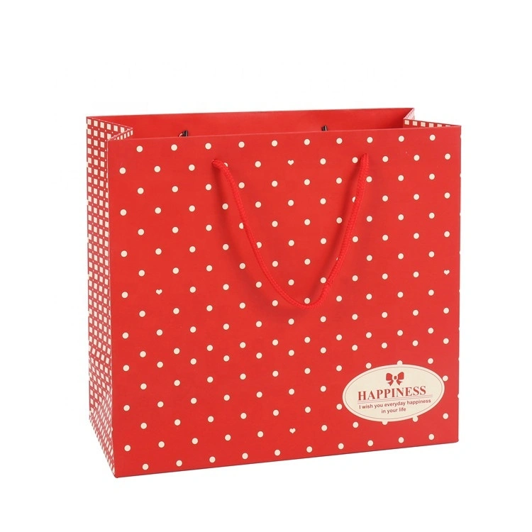 OEM Custom Good Quality Gold Glitter Wave Point Red Gift Bags Goodie Bag Items 1