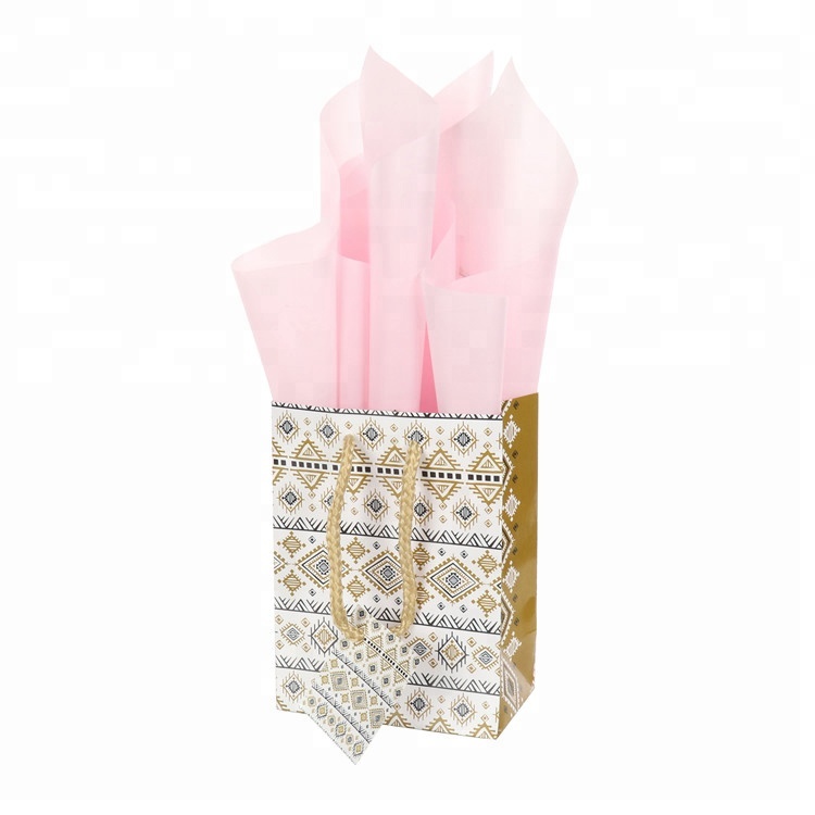 Latest Fancy Attractive Embossing Square Pattern Gift Biodegradable Small Paper Shopping Bags 2