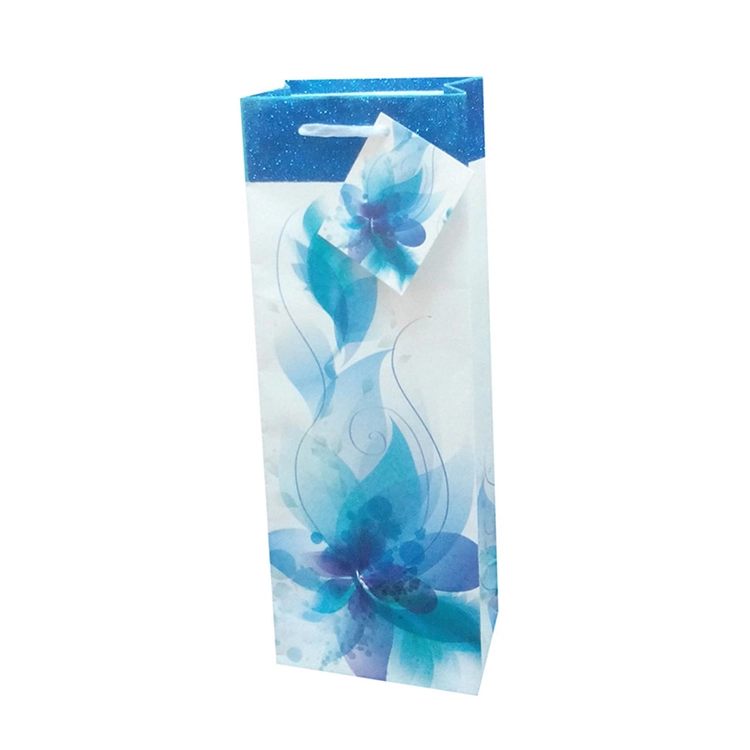 2019 Easy Carry Eco-friendly Recycled Durable Wine Gift Shopping Bag With Handles 1