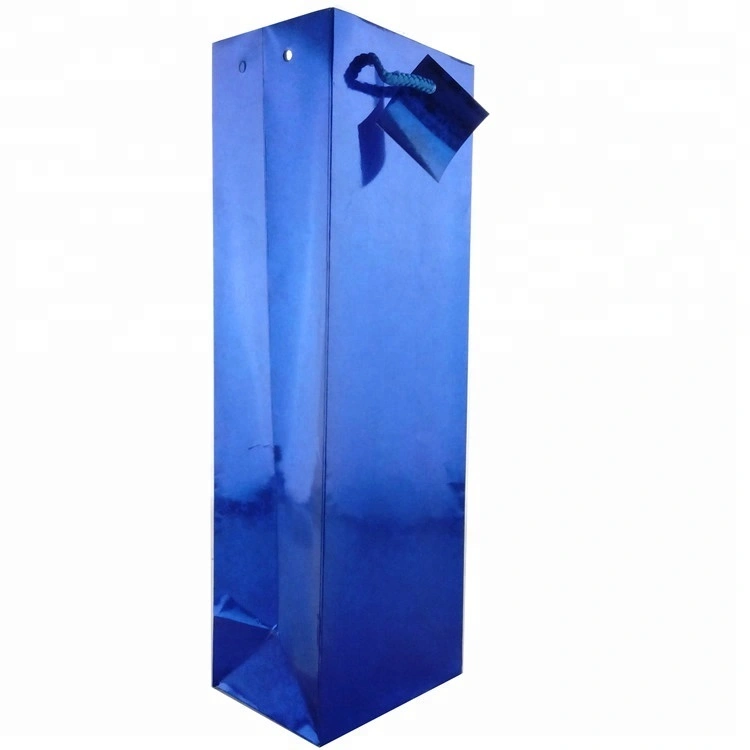 Recycled Personalized Design Glittering Paper Wine Bag With Custom Logo, Wine Packing Paper Bag 1