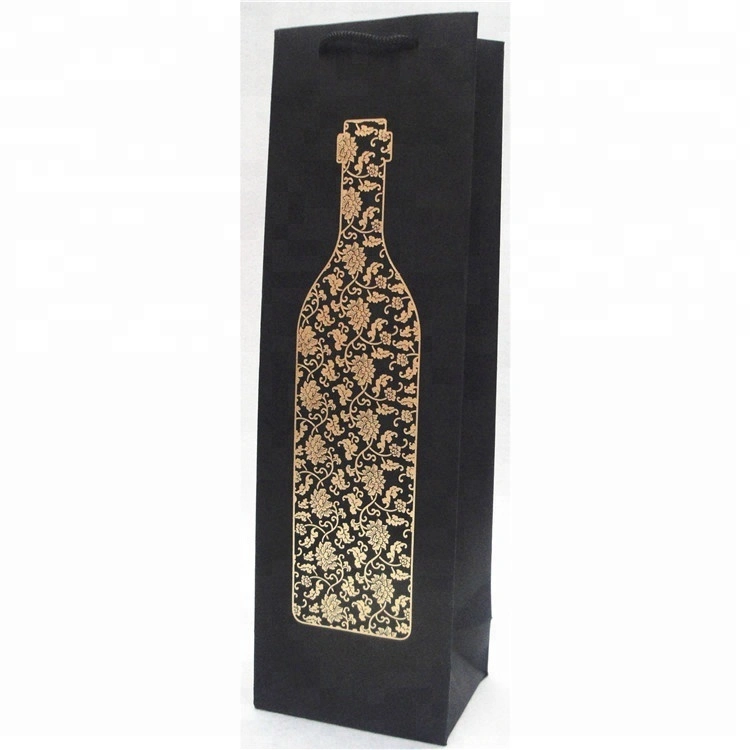 Luxury Recycled Customized Wine Paper Bag With Custom Logo, Wine Paper Bottle bag 1