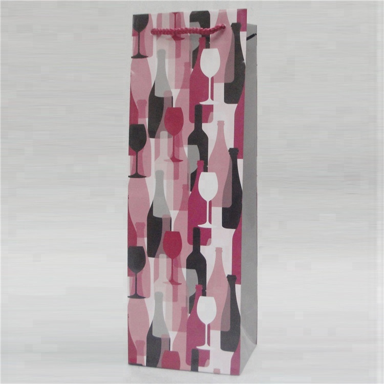 Recyclable Personalized Design Christmas Paper Wine Bag, Paper Gift Packaging Tote Bags 6