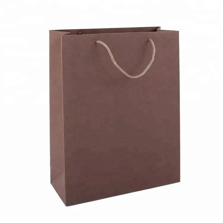 Bolsa de regalo de papel revestido de compras de papel Kraft marrón de tamaño personalizado al por mayor 1