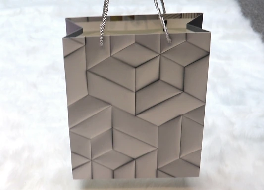 Manufacturer Wholesale 3D Printing Ivory Daily Gift Paper Bags Whit Handle 1