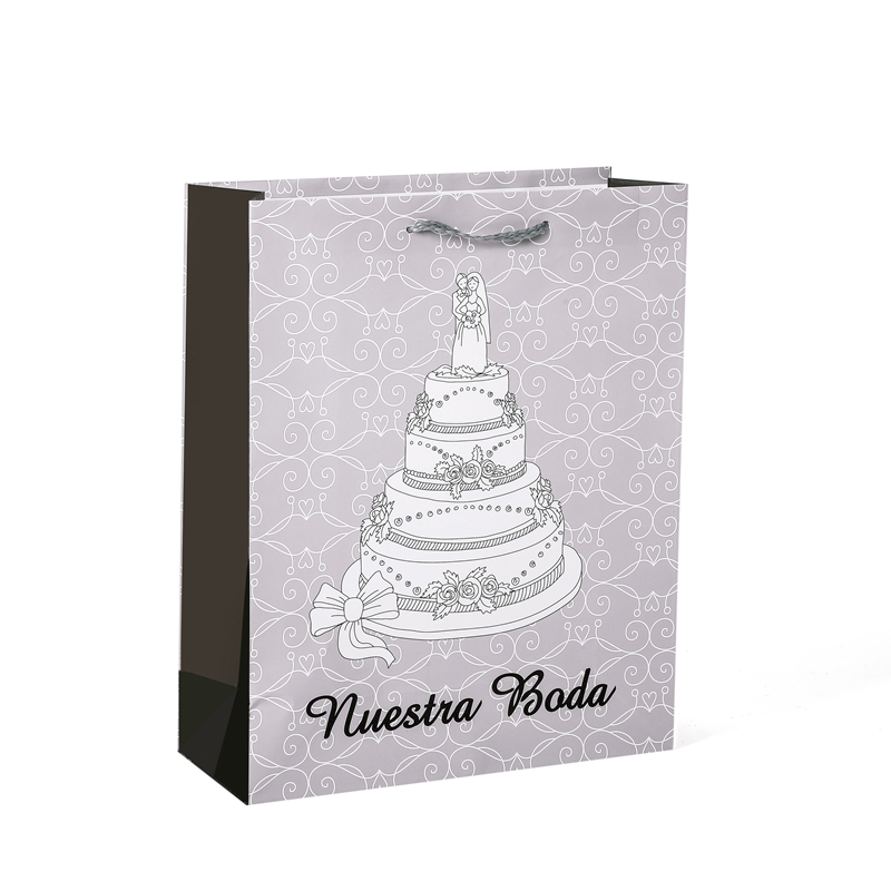 Top Quality Custom Romantic Wedding Matt Lamination Gift Paper Bag With Handle 1