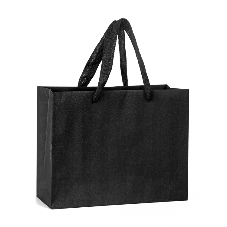 BSCI audit reusable black cloth gift paper shopping bag 1