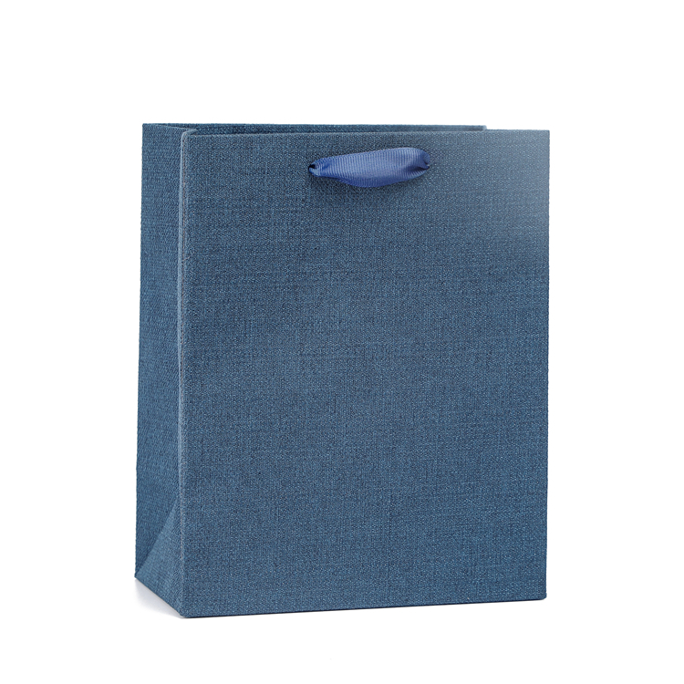New eco-friendly material blue shining cloth gift paper bag 1
