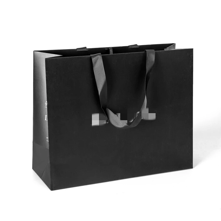 210g up-grade ivory hot-stamping logo embossing gift shopping paper bag 1