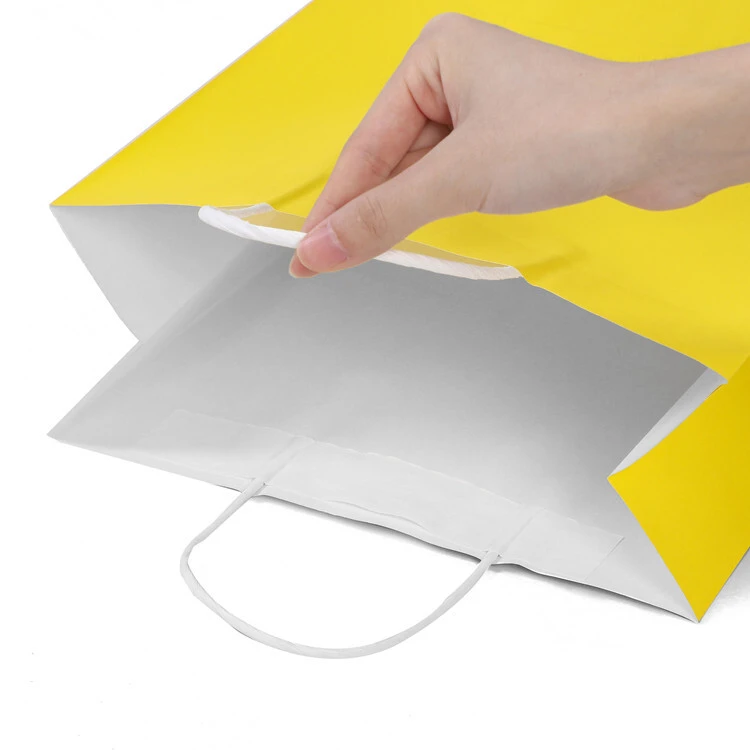 Piccoli sacchetti di carta su misura con manici fabbrica di prodotti sfusi per supermercati 3