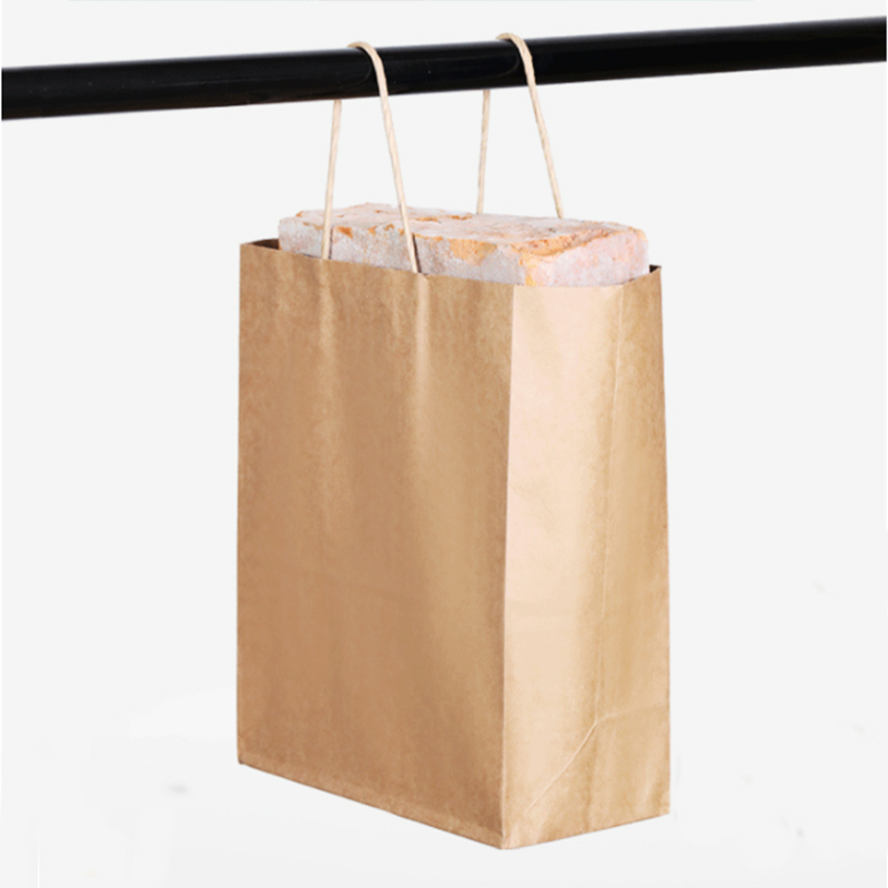 100% Recycled Sturdy Kraft Shopping paper Bags with twisted  handles 5